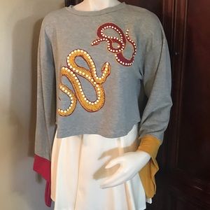 🆕 ir Gray with Snakes Design Long Sleeves Top-Lg